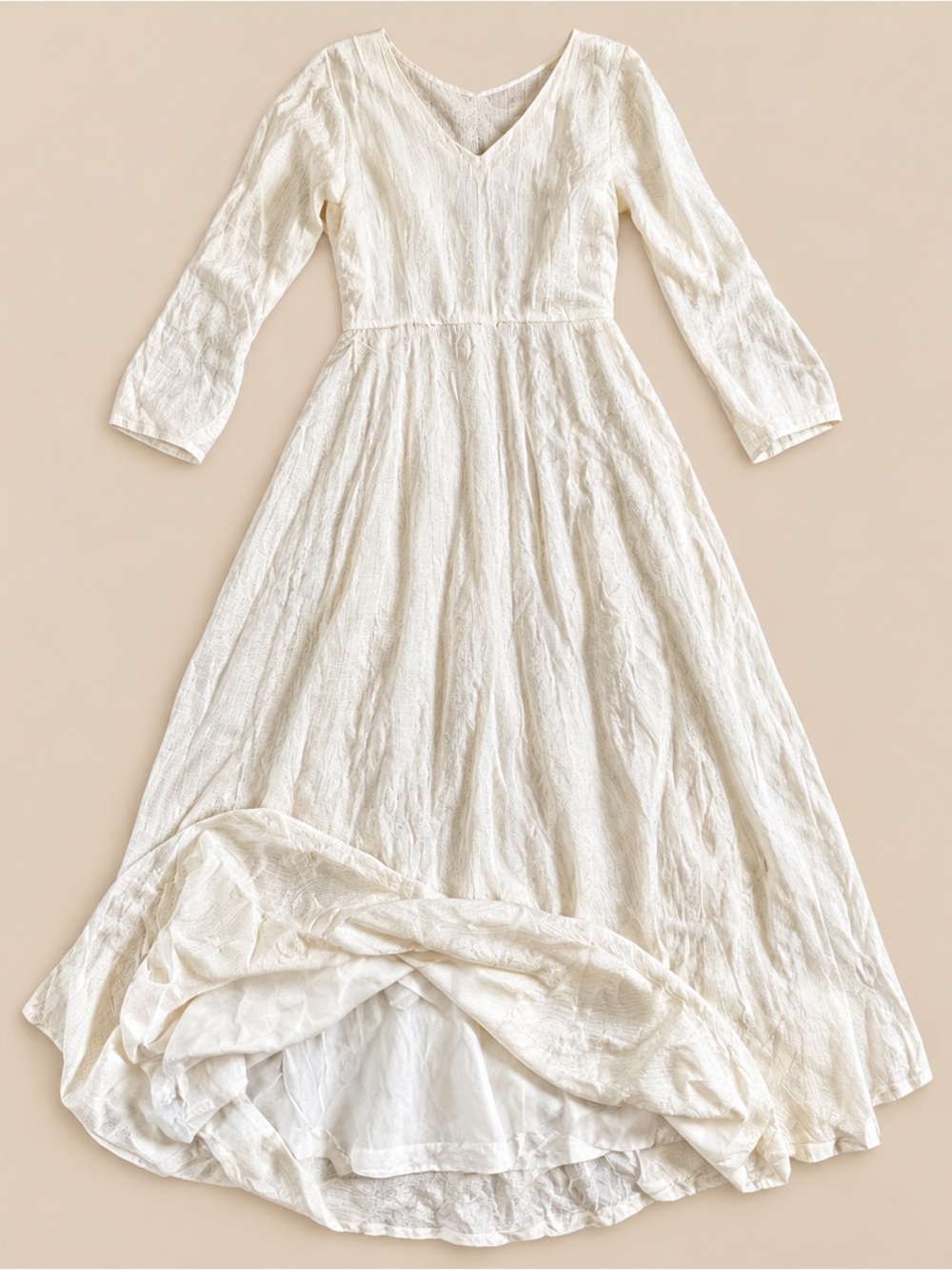 Handmade 1970s Lined Wedding Dress
